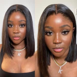 New European and American Women's Golden BOB Short Straight Wig Fashion Gradient Color WIG Factory Stock Short Hair