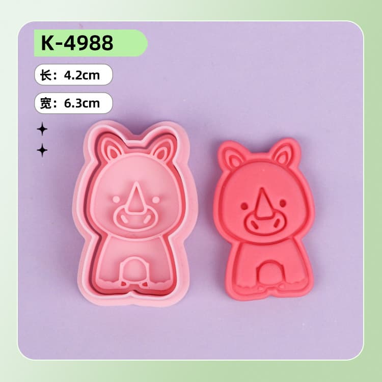 Animal Series Giraffe Kangaroo Cookie Cutter Plastic Cartoon Press Mold Cookie DIY Realistic Baking Tool