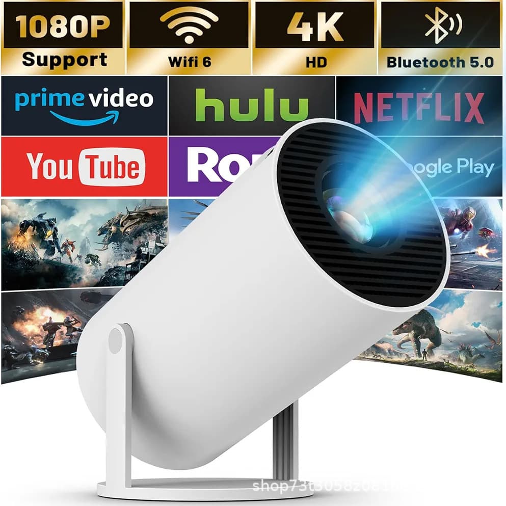 Portable Mini Projector HY300 International Version Wall Projection Cannon Machine WiFi 720P Resolution 150 Inch Display Size