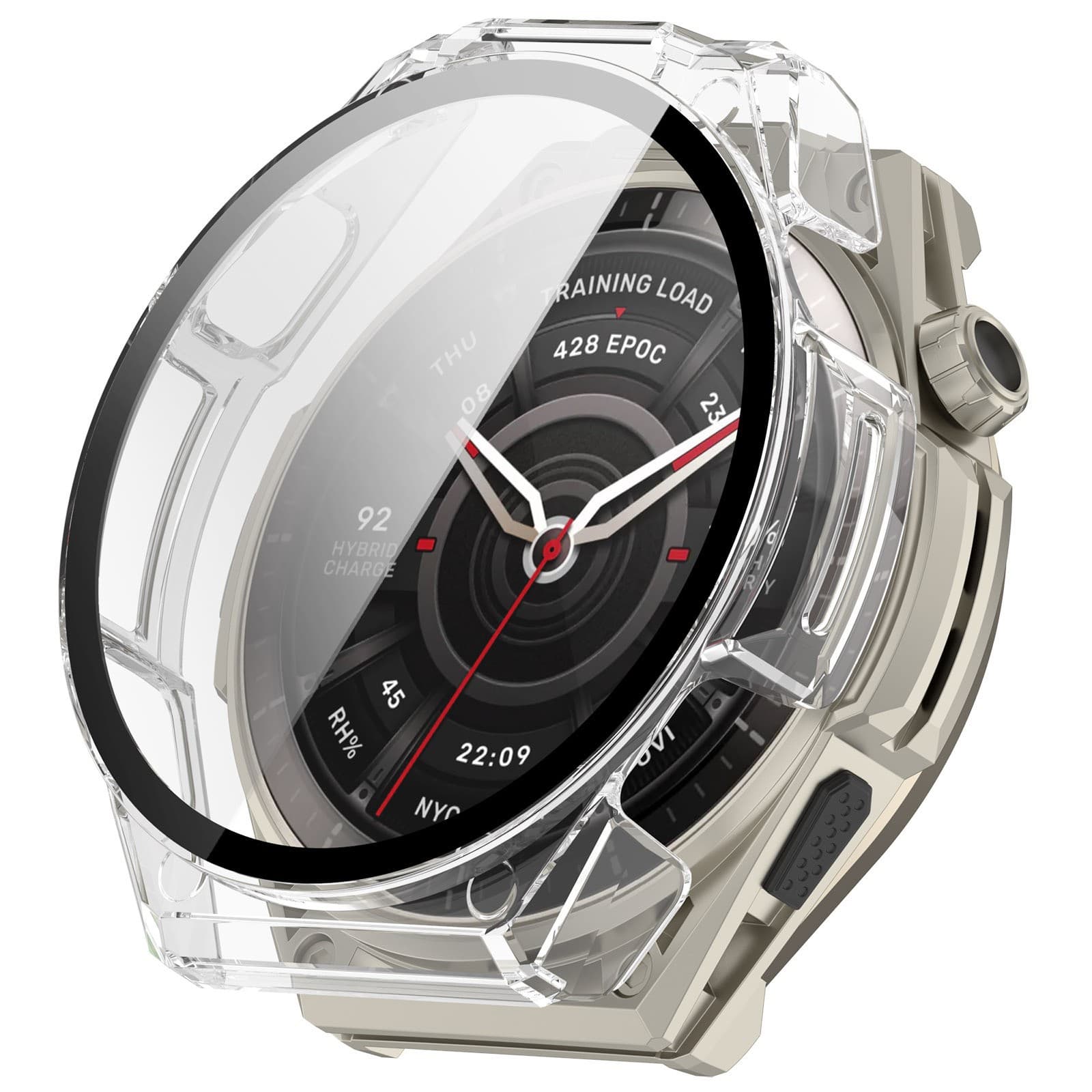 Compatible with Amazfit Balance Ultra Case A2553 Tempered Glass Film Full Coverage Integrated No-Adhesive Application