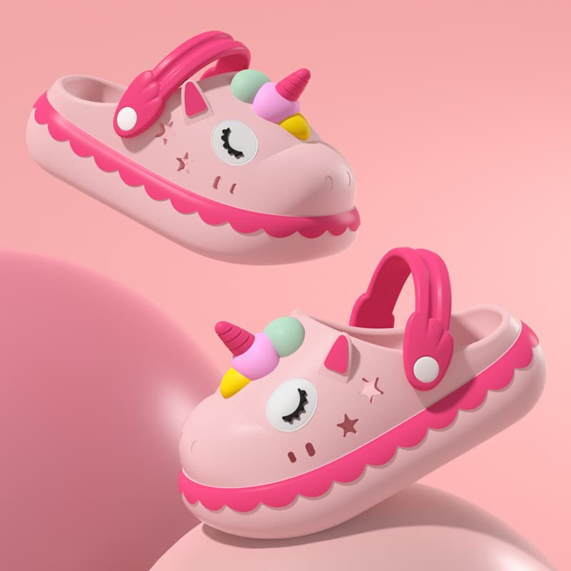 Unicorn Children's Clogs Sandals for Girls and Boys, Summer Indoor Anti-Slip Princess Beach Shoes for Toddlers