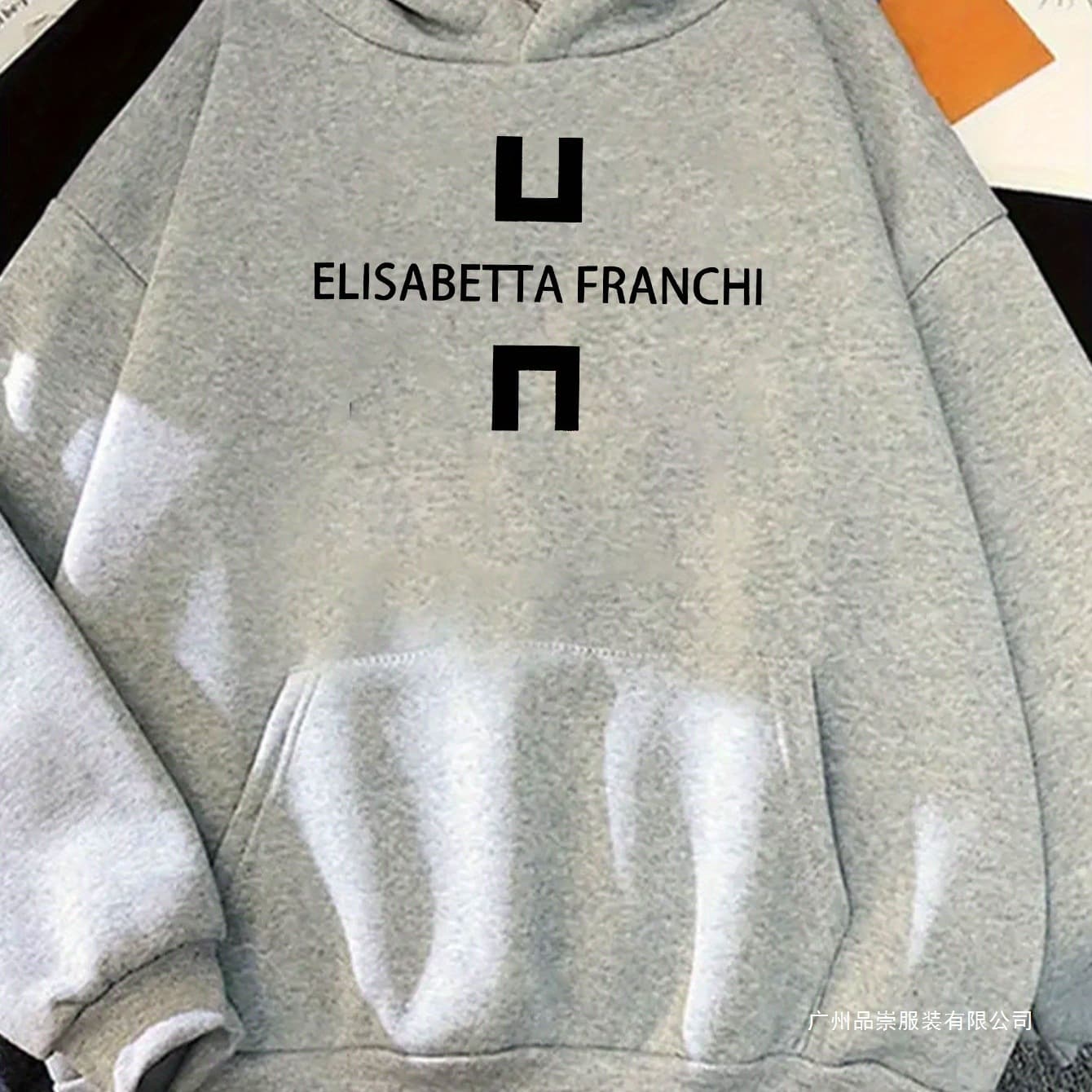 Women'S Cozy Fleece Hoodie with "ELISABETTA FRANCHI" Print -