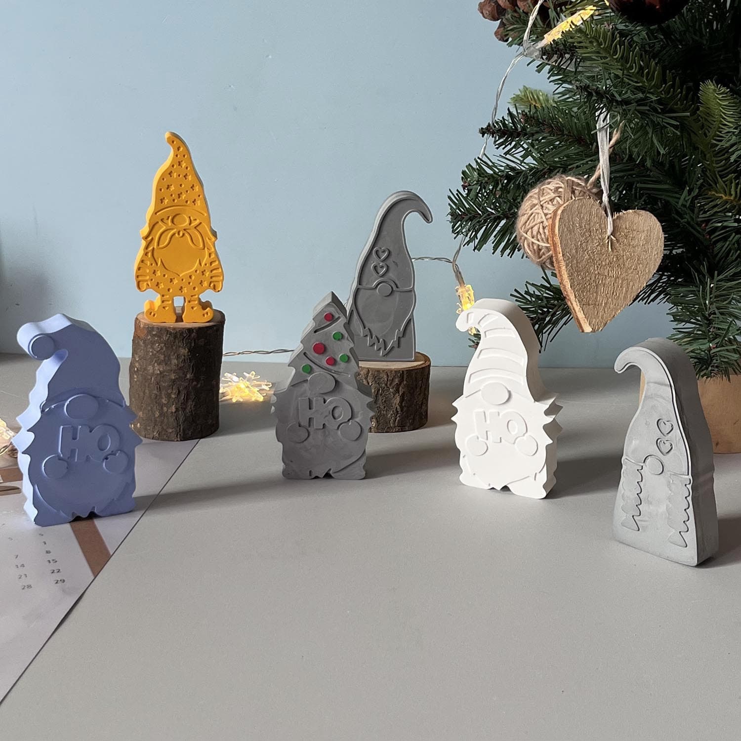 Christmas Gnome Silicone Mold Standing Gnome Car Air Freshener Mold Plaster Resin Mold