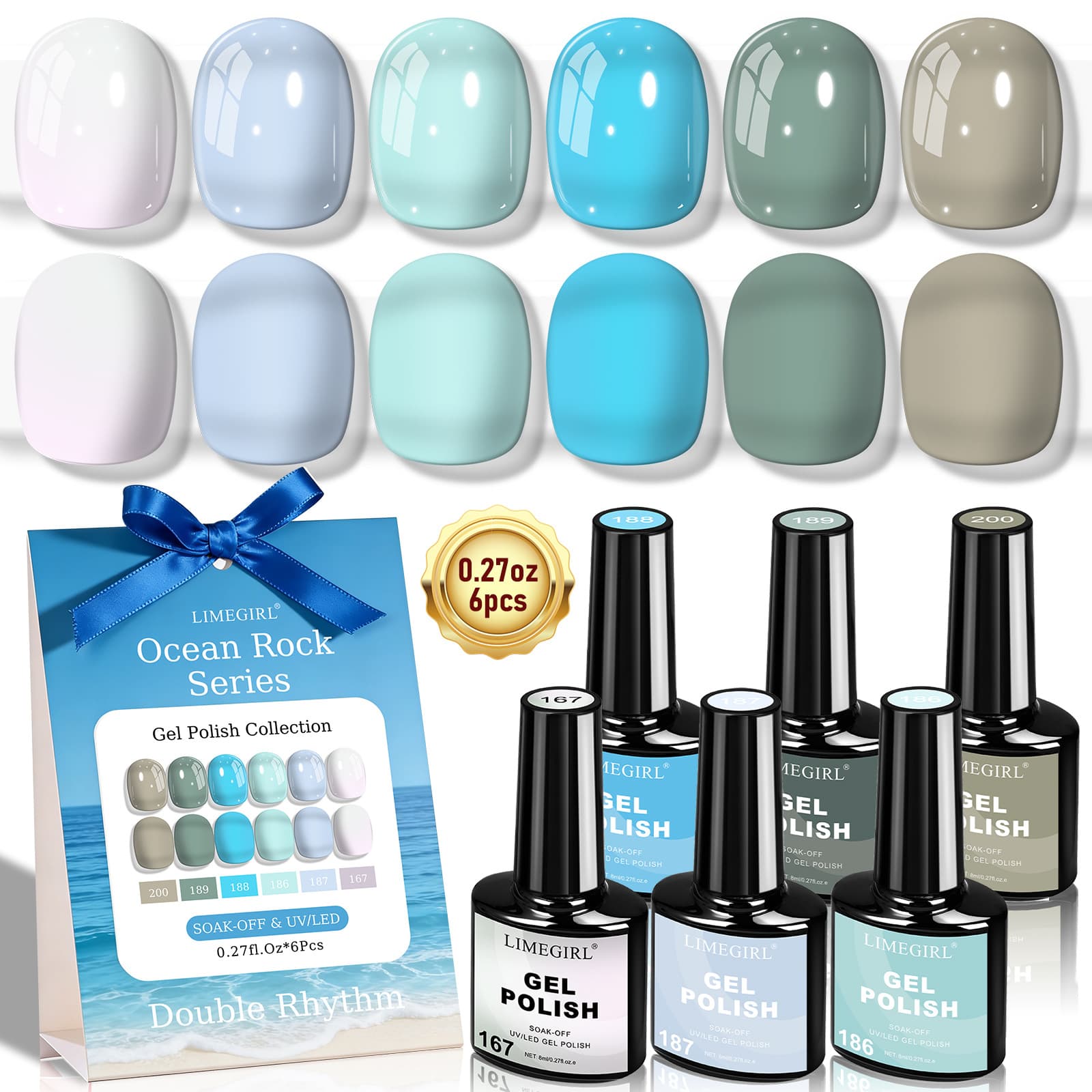Cross-border Nail Art Tool Set - 6 Colors Glitter Gel Polish & Nail Lamp, Amazon Hot Seller