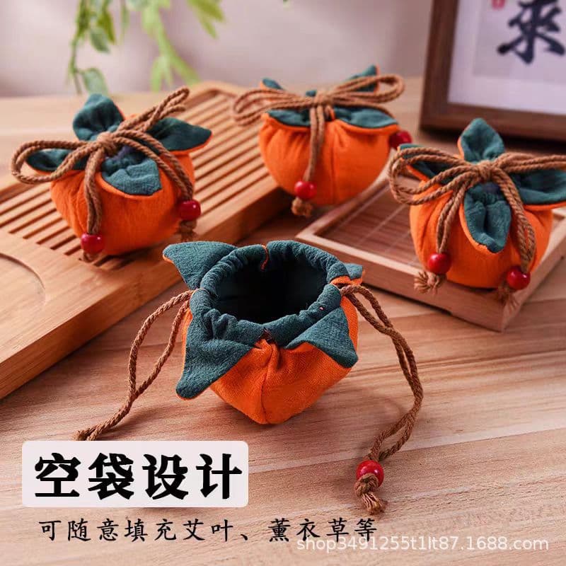 Sachet persimmon empty sachet sachet DIY handmade material bag persimmon persimmon Ruyi mugwort repellent Teacher's Day gift cloth bag