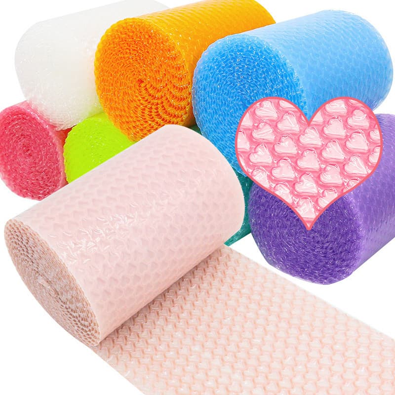 20cm x 5 Meter Pink Love Heart-Shape Bubble Roll Wrap for Gifts