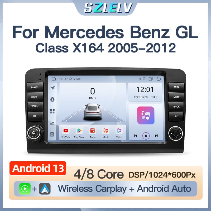 Suitable for Mercedes-Benz ML GL-class X164 car Android large-screen navigation reversing image radio player