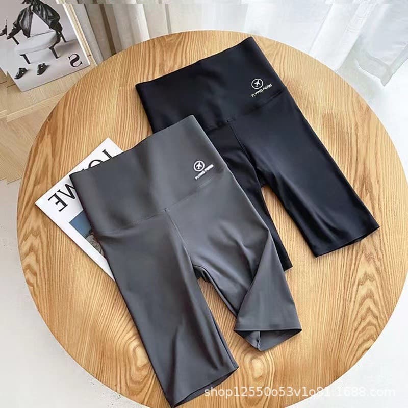 High Waist Thin Sharkskin Shorts Women Summer Outdoor Cycling Barbies Short Pants Seamless Yoga Pants Slimming Base Layer