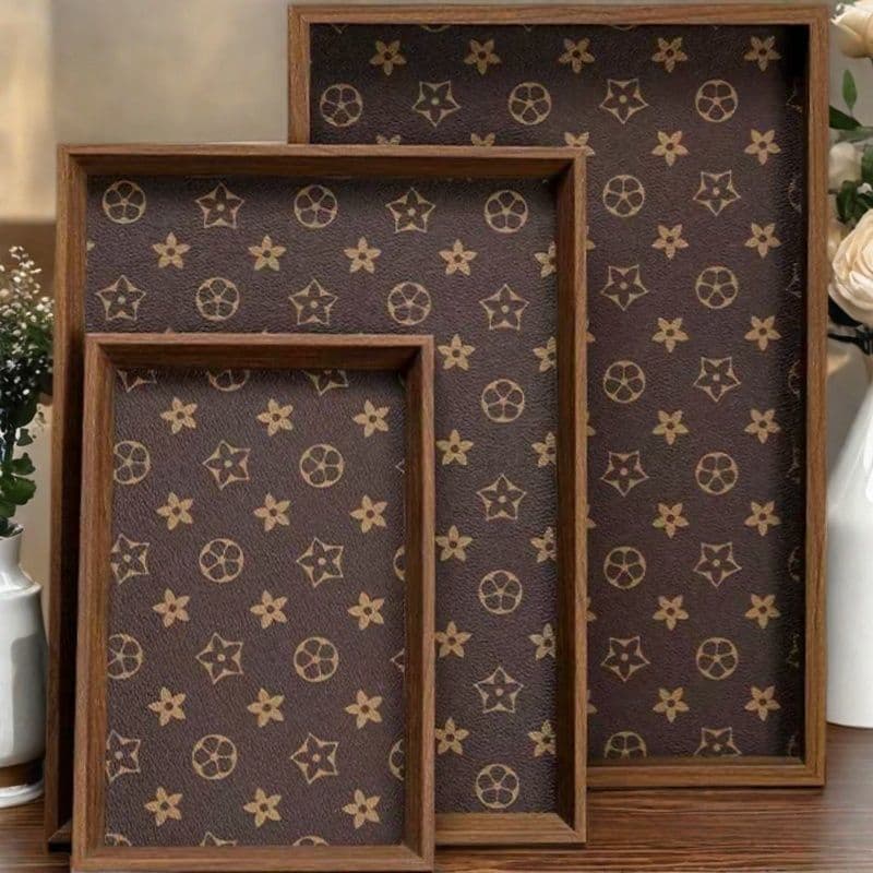 High-end Retro Wooden Jewelry Tray Rectangular Tea Tray Premium Home Storage for Collectibles and Fruit