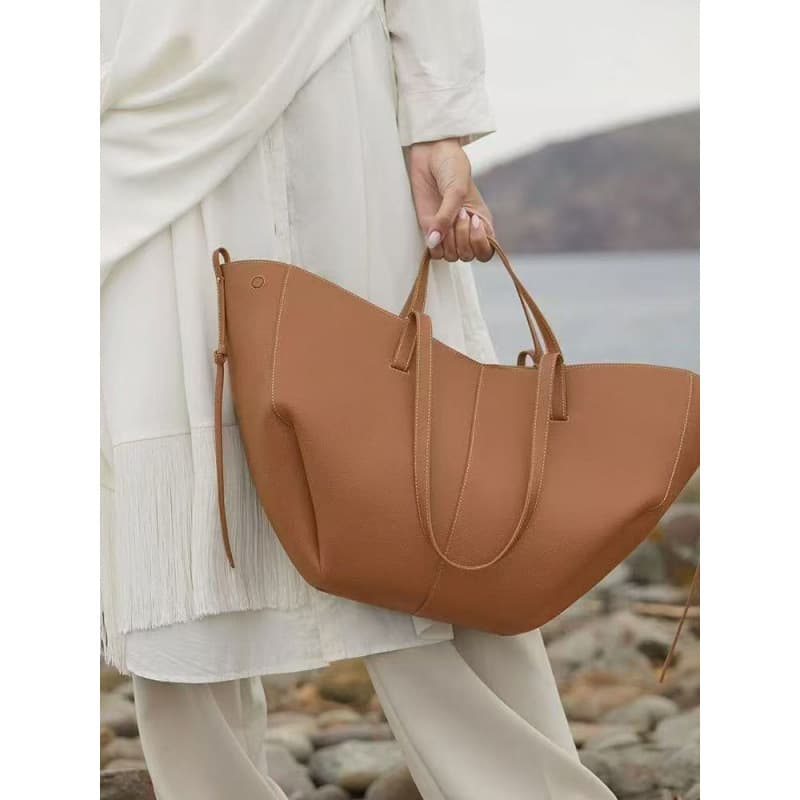 POLENE wing bag cyme large capacity portable shoulder tote bag genuine leather women's bag armpit bag cowhide cross-border