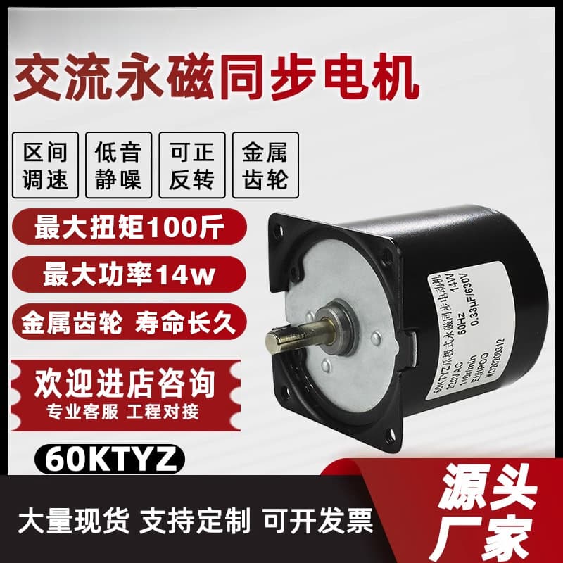 60KTYZ Miniature Permanent Magnet AC Synchronous Geared Motor 220V Low Speed Small Motor