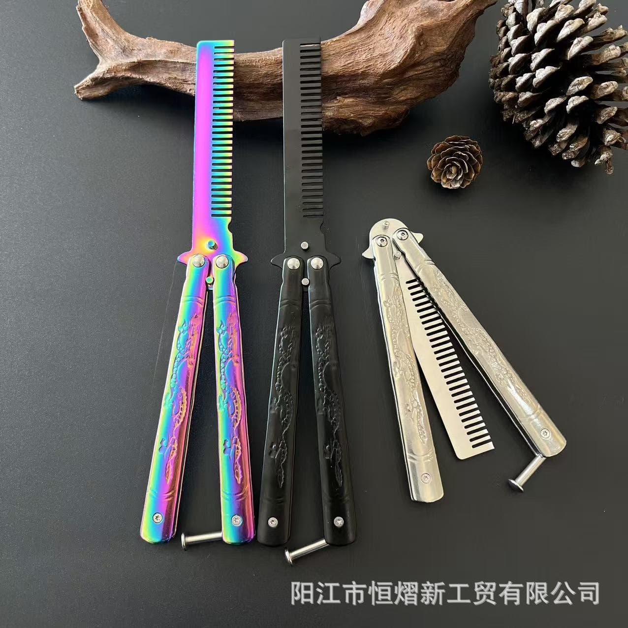Source factory stock dragon handle butterfly comb CSGO butterfly knife unsharpened beginner practice flipping knife safety training knife