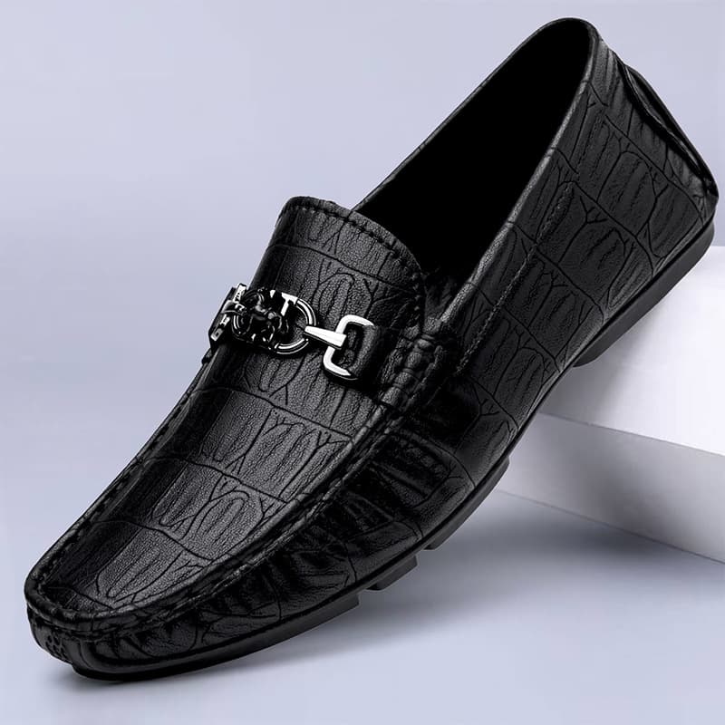 2026 New Genuine Leather Men's Business Shoes, British Style, Breathable Soft Sole Casual Shoes, Loafer Slip-On Driving Shoes for Men