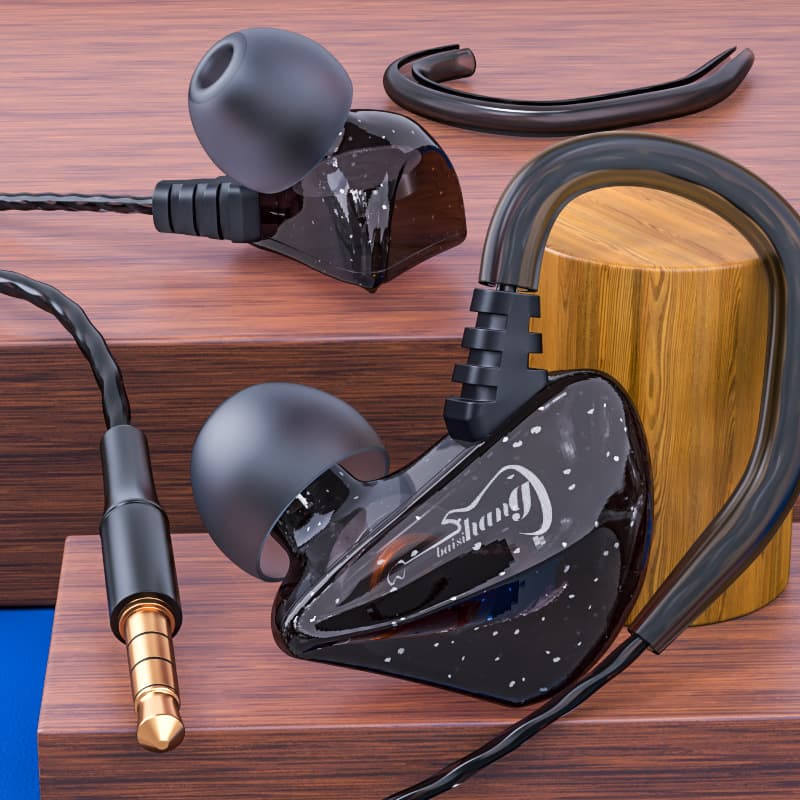 Over-Ear Heavy Bass Wired Earphones for Android Mobile Gaming with Controls, Sports Earphones with Round/Type-C Flat Ports