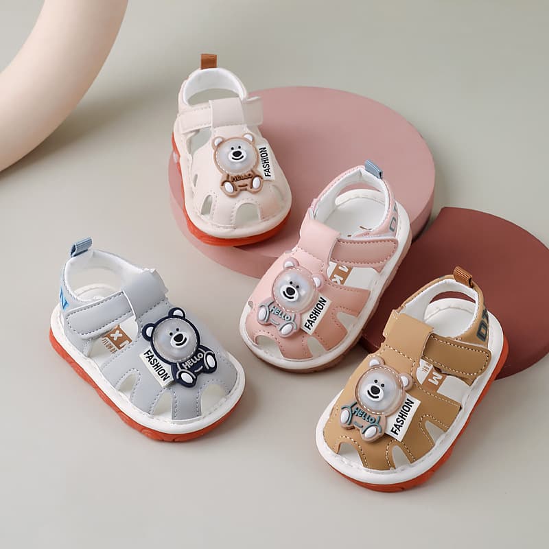Baby Calling Sandals Summer Children Shoes Infant Walking Shoes Soft Sole Non-slip 0-2 Years Old Boys Girls Light-up Shoes 2848