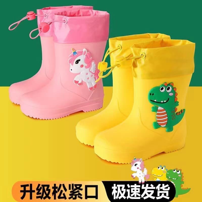 Children's rain boots, cartoon baby girl waterproof outerwear cute unicorn boys and girls children's rain boots water shoes