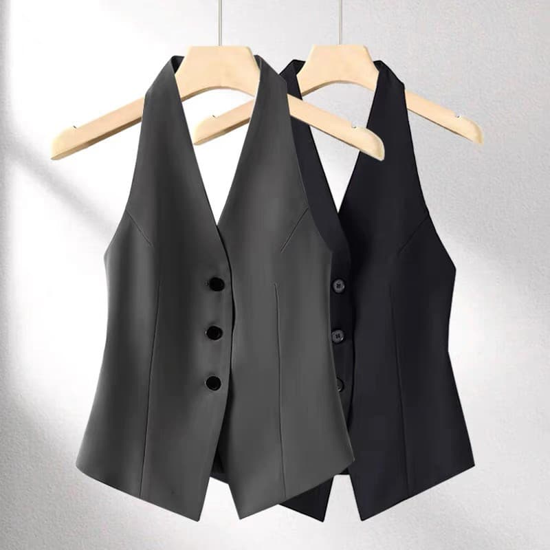 Spicy Girl V-Neck Halter Vest for Women 2026 Spring/Summer New Arrival Commute Light Mature Style Trendy Luxury High-End Match