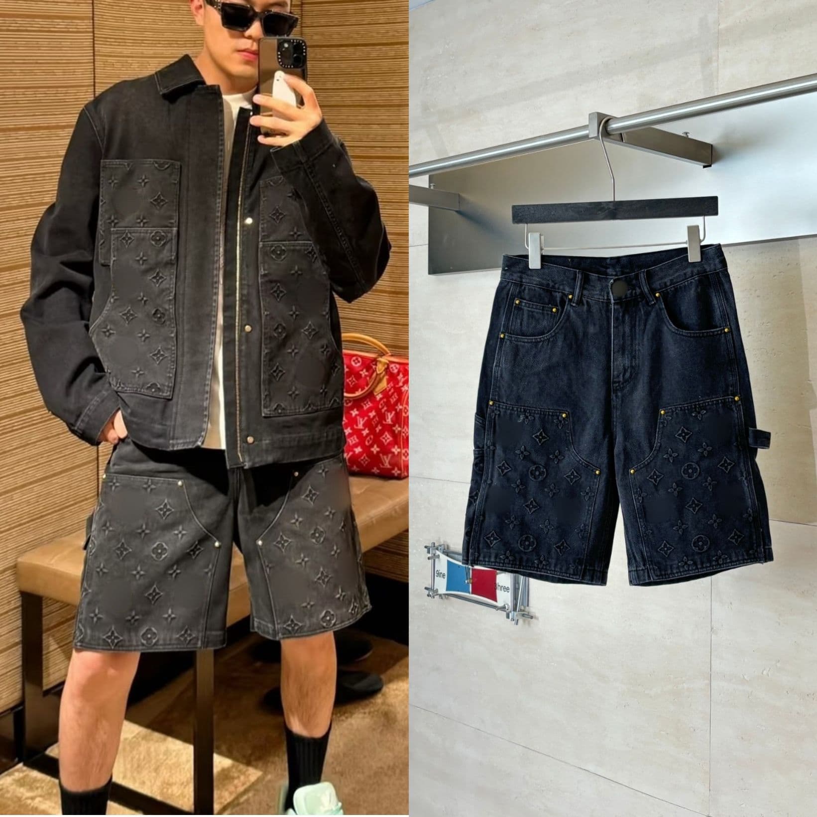 High-quality in-stock LV brand shorts SS26 summer new arrival spring/summer new classic cargo denim shorts trendy brand