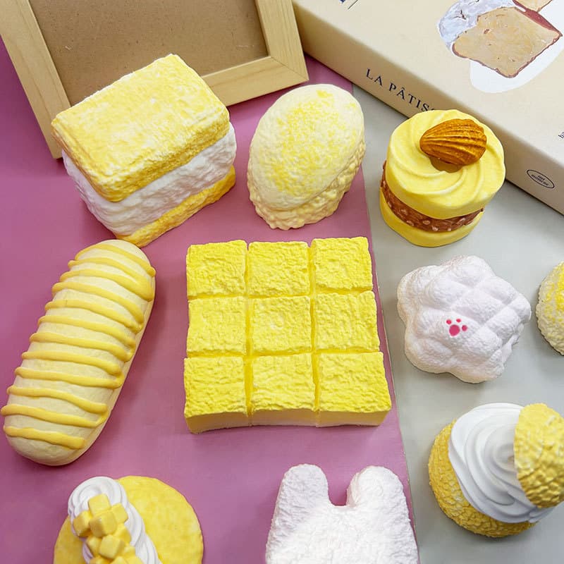 Simulated Dessert Squeeze Toy Silicone Mold Almond Cake Omurice Pocket Bread Cream Puff Candle Mold