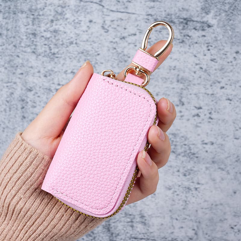 Cross-Border Fashion Pebble Grain Multifunctional Key Case Men Women Key Organizer Leather Cover Large Capacity Integrated Key Buckle