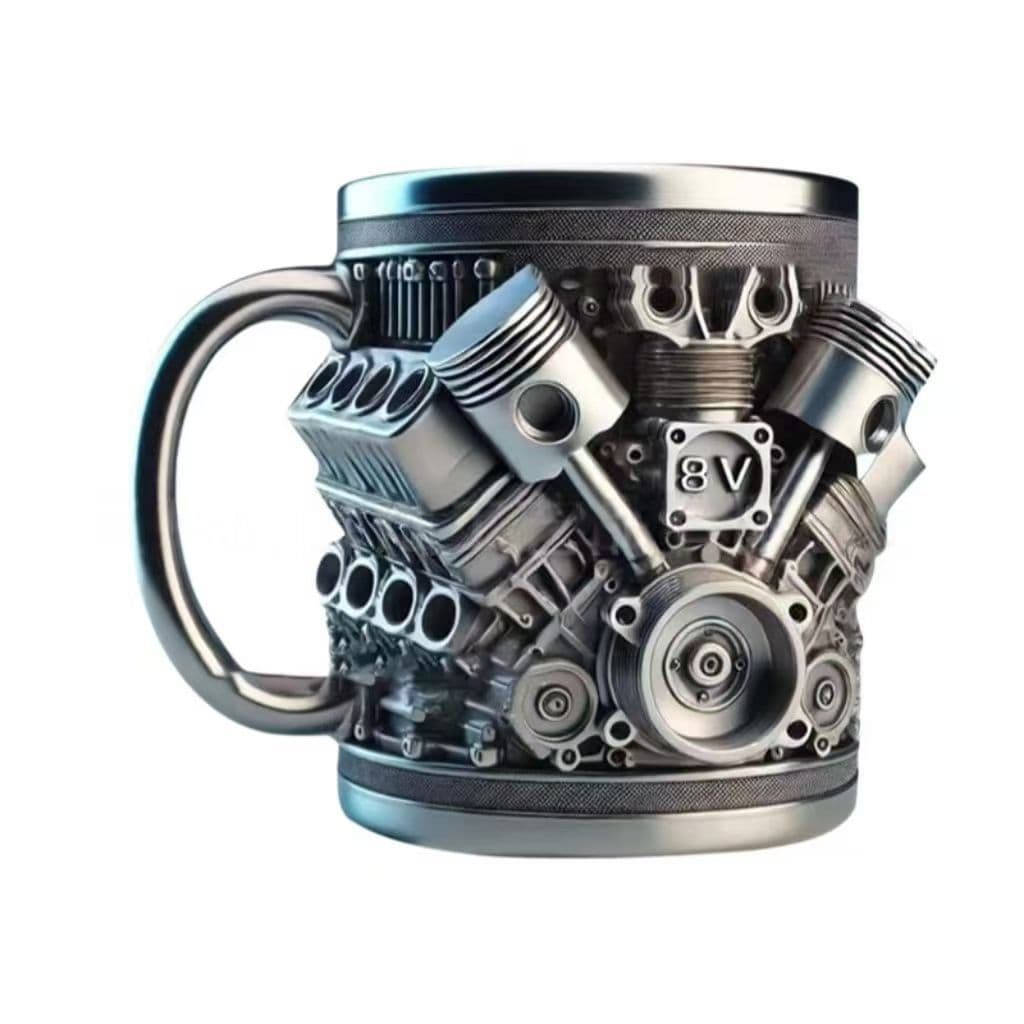 Cross-border New Style V8 V6 Engine Creative Mug Resin Craft Premium Niche Mechanical Engine Ornament