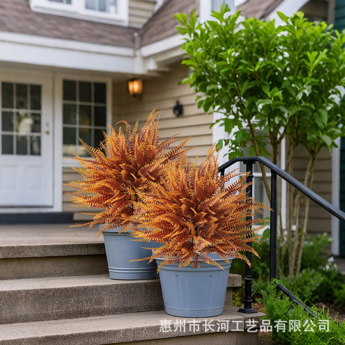 Artificial Boston Fern for Autumn Outdoor Festival Courtyard Decoration and Garden Pot Ornament