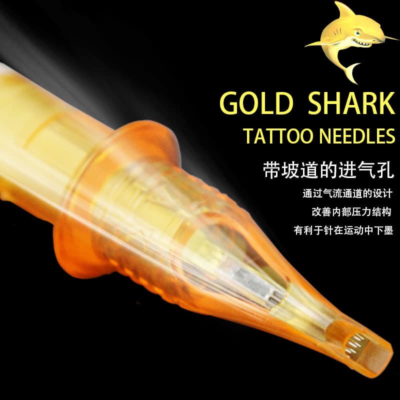 Gold Shark Tattoo Integrated Needle, Tattoo Needle Liner Round Needle Shader Arc Magnum Needle for Tattoo Pen Machine, 20pcs/Box