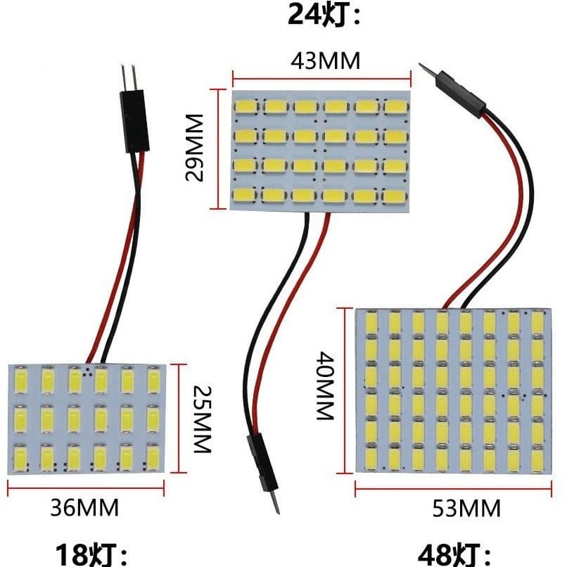 LED Interior Car Dome Light T10 Double Tip 5630 Interior Light Reading Panel Light 12-48 LEDs Factory Wholesale