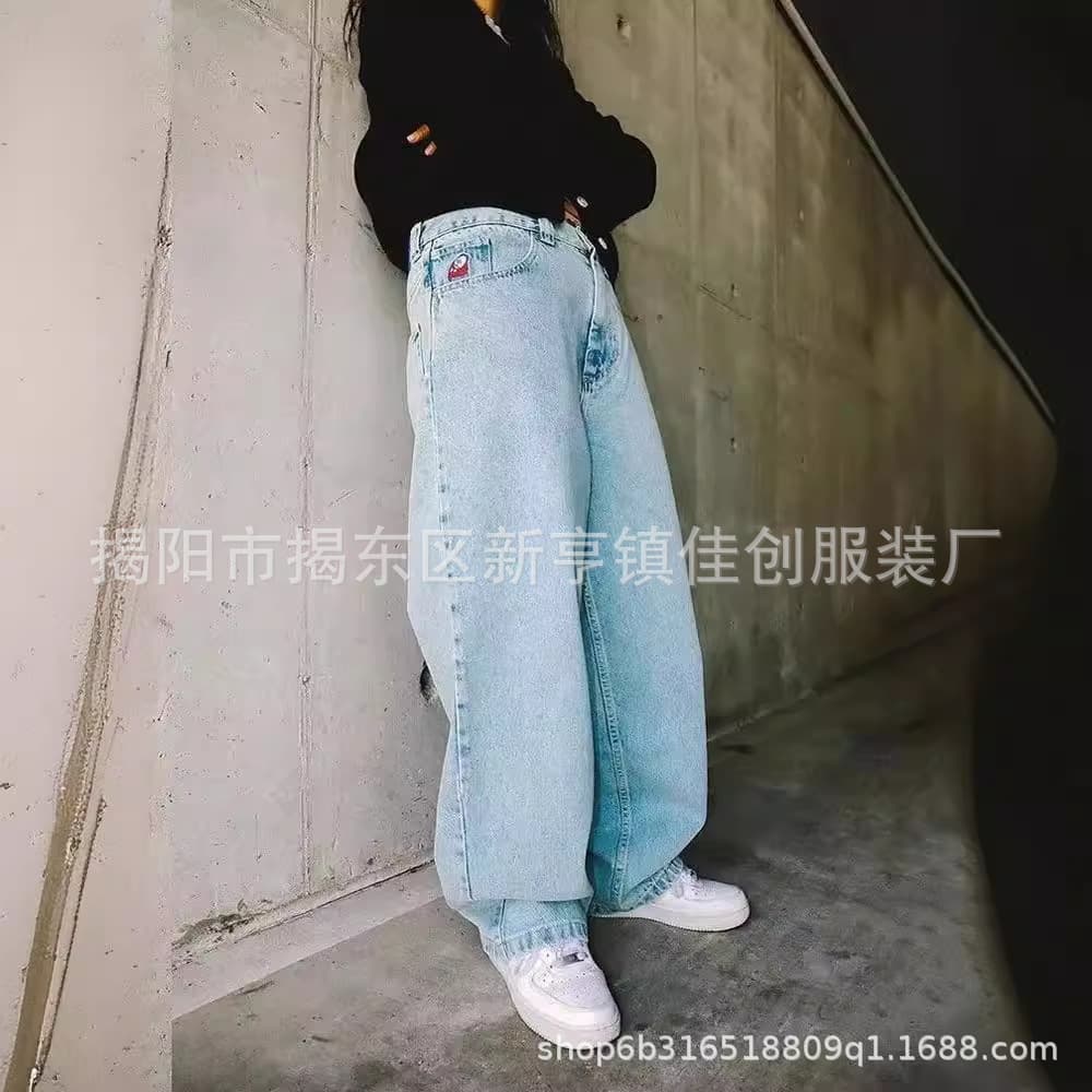 New American Hip Hop Streetwear JNCO Jeans Y2K Men's and Women's Summer New Style Jeans