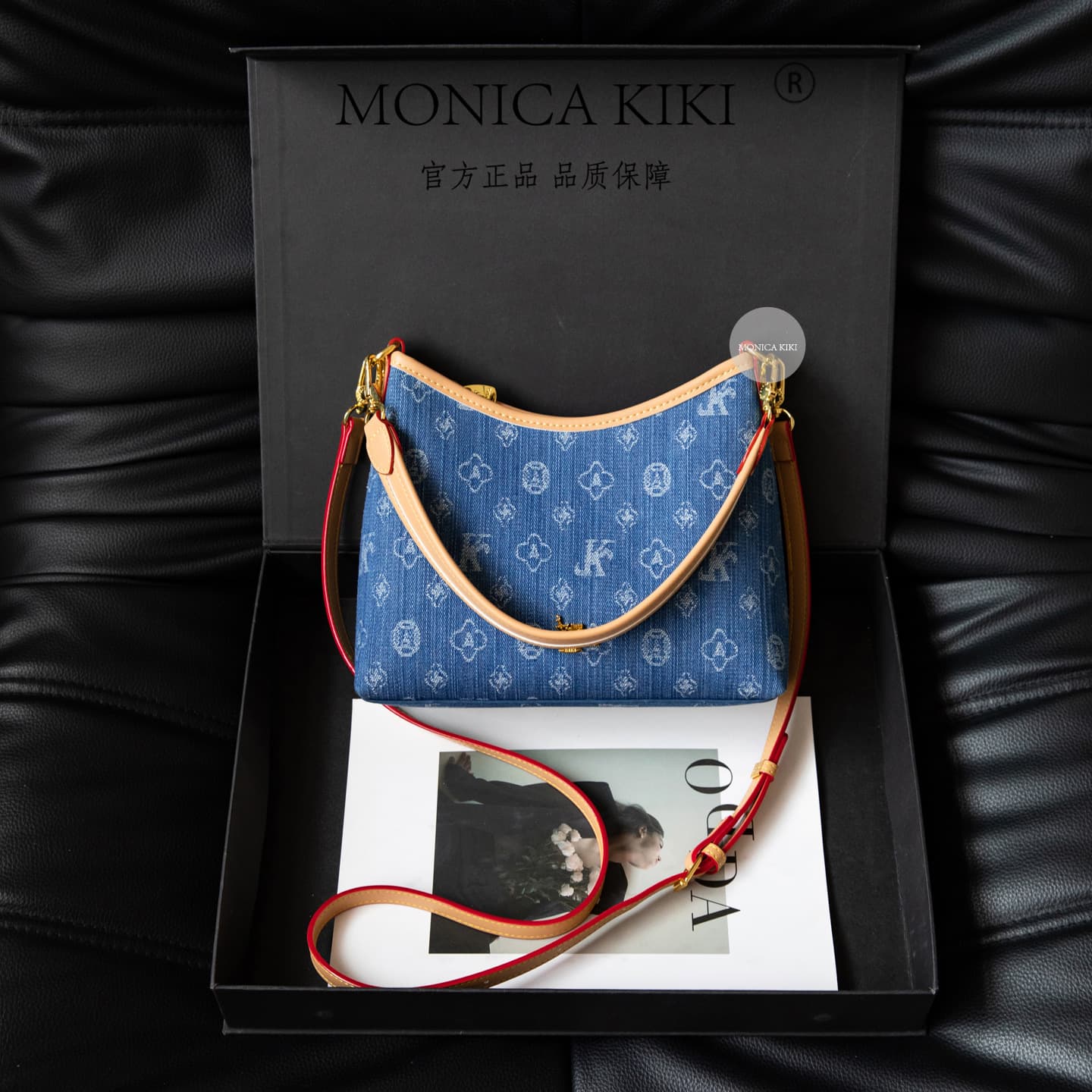 Louis Fanghua 2026 New Fashion Trendy Exquisite Shoulder Handbag Crossbody Pillow Bag Blue Denim Color Bag