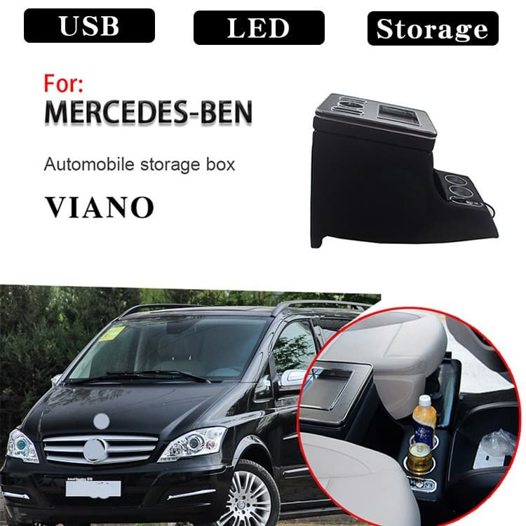Suitable for Mercedes-Benz New Vito W447 2016+ car styling accessories car armrest box mahogany style with USB