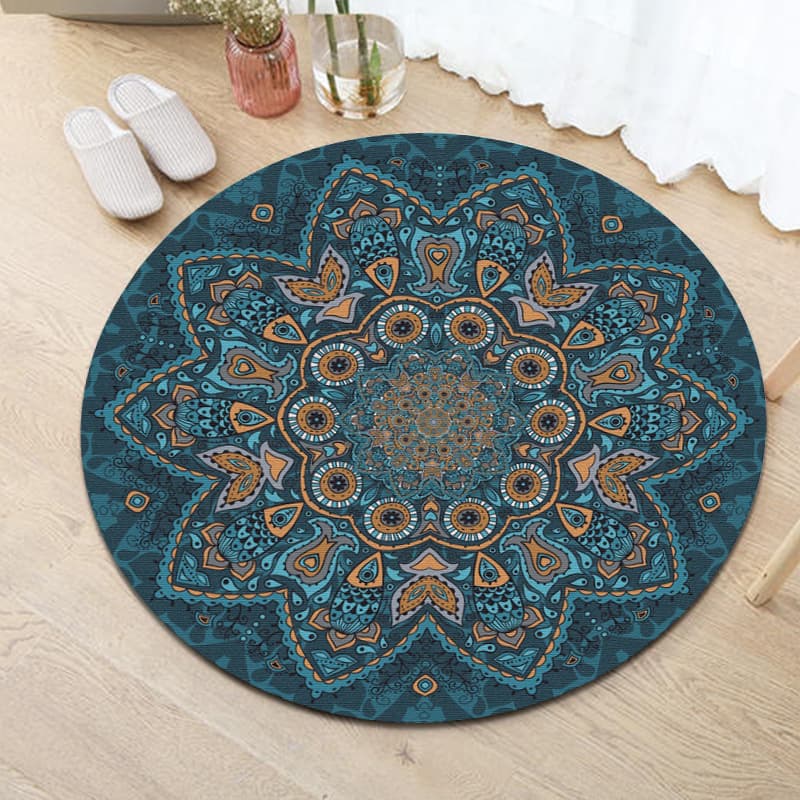 Cross-border Round Mat Mandala Living Room Tea Table Blanket Home Bedroom Bedside Blanket Ethnic Style Hotel Homestay Carpet