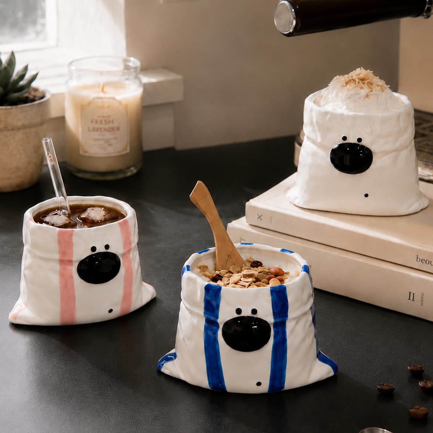Irregular Ceramic Puppy Bag Mug Vintage Thai Style Commercial Handmade Cup Ins Style Lucky Bag Cup