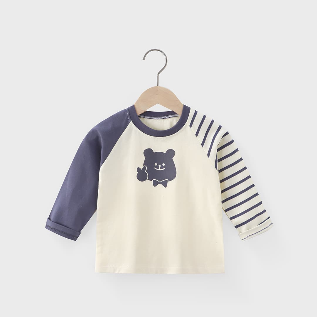 2025 Kids Long Sleeve T-Shirt 100% Cotton Boys Top Base Layer Single Piece Girls Baby Class A Pure Cotton Clothes Cartoon Trendy Kids