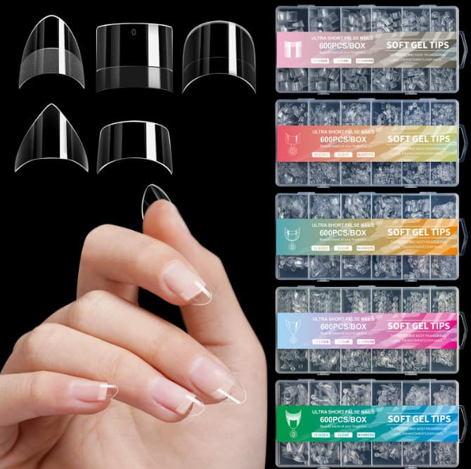 Cross-Border Manicure New Style Ultra-Short Manicure Nails, No Engraving, European and American Frosted Fake Nails 600Pcs Nail Polish Wholesale