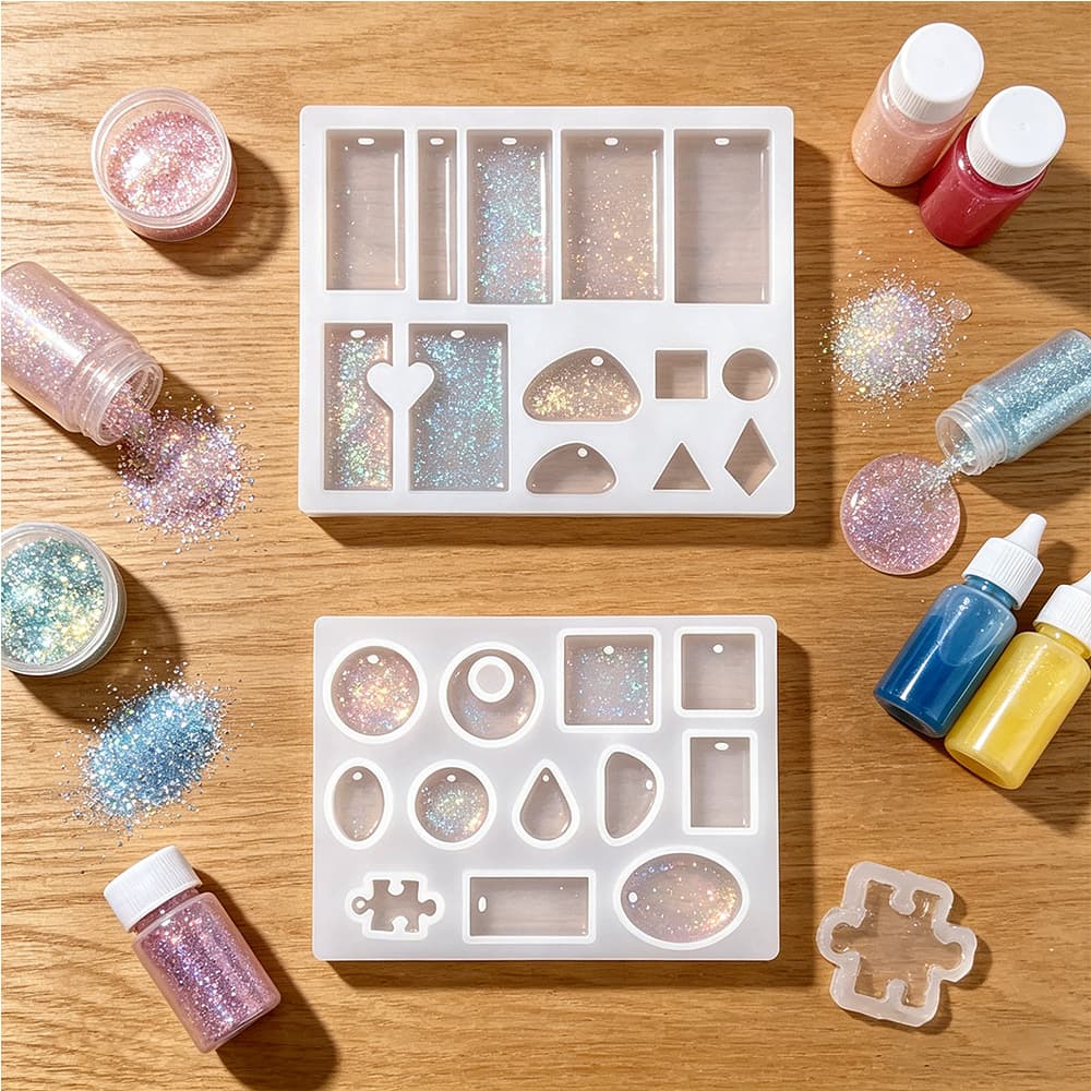 Factory wholesale silicone mold for handmade DIY jewelry charm making, epoxy resin crystal drop glue mold