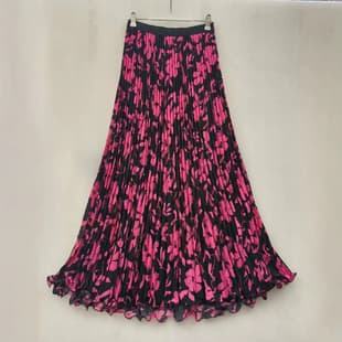 AliExpress Amazon Spring Summer New Fashion Contrast Color Printed Flowy Skirt Holiday Long Skirt Pleated Skirt