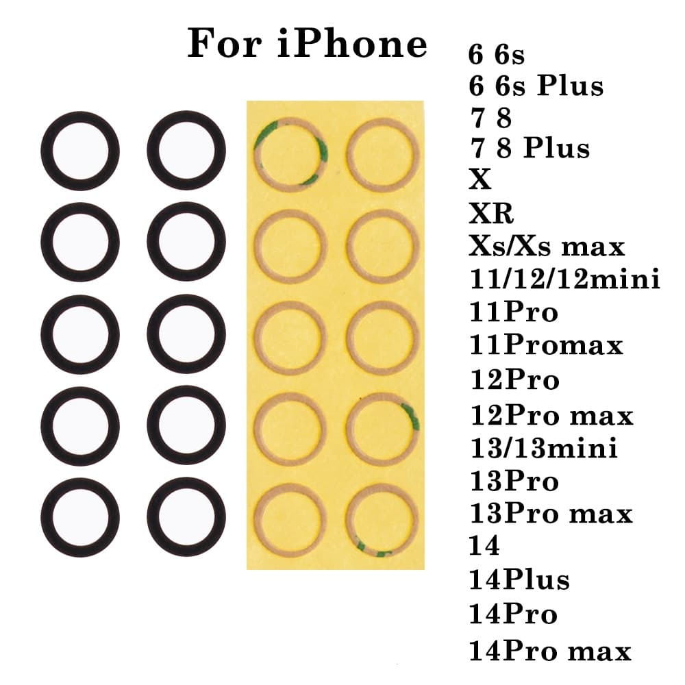 Compatible with Apple iPhone Rear Camera Glass Lens Cover, Full Series Glass Lens