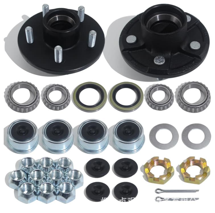 Multi-function Round Trailer Hitch RV No Brake Bridge Drag Car 5 Bolt Hub No Brake Wheel Rim Automotive Accessories