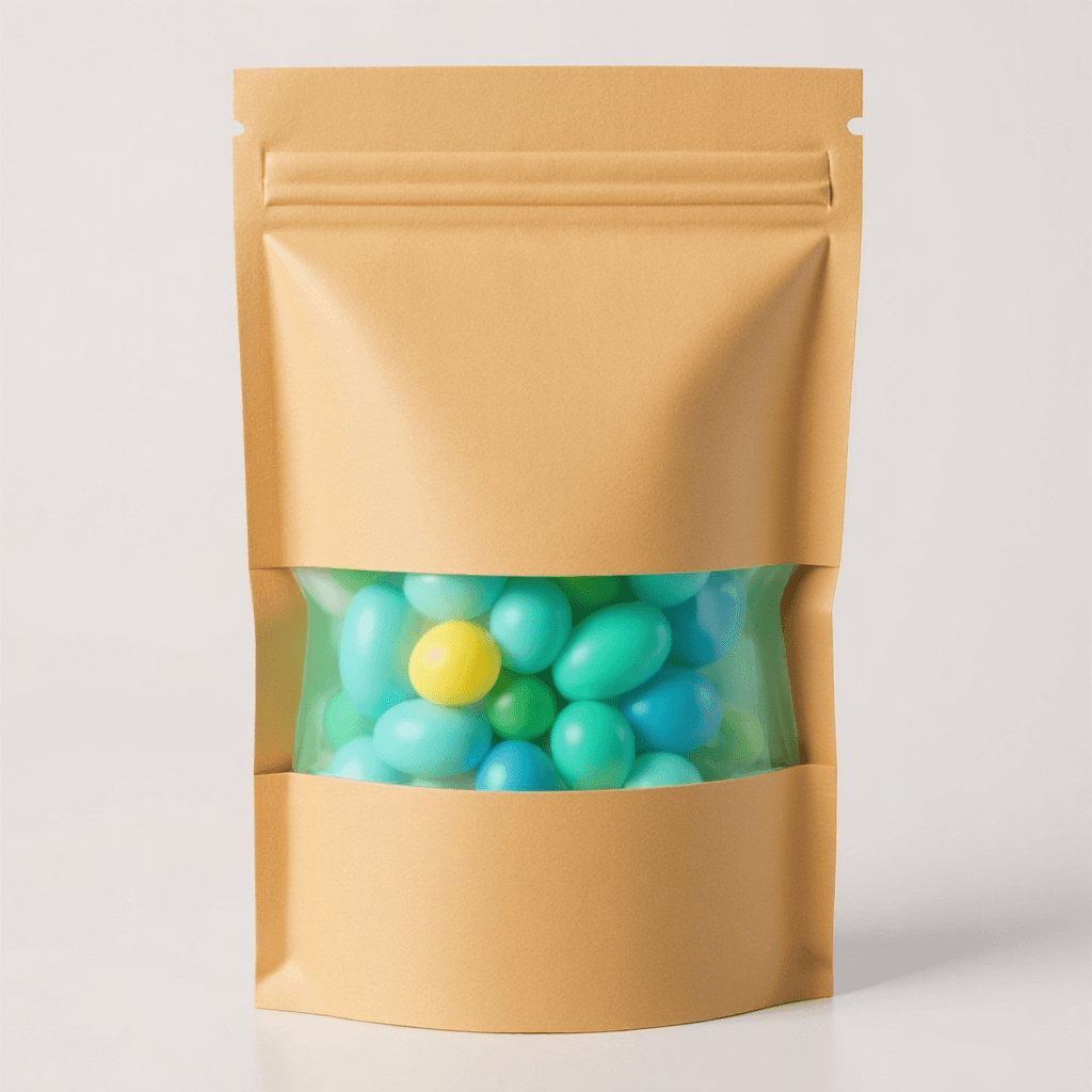Factory Wholesale Kraft Paper Bags Self-Sealing Food Packaging Bags Candy Tea Window Baking Packaging Bags