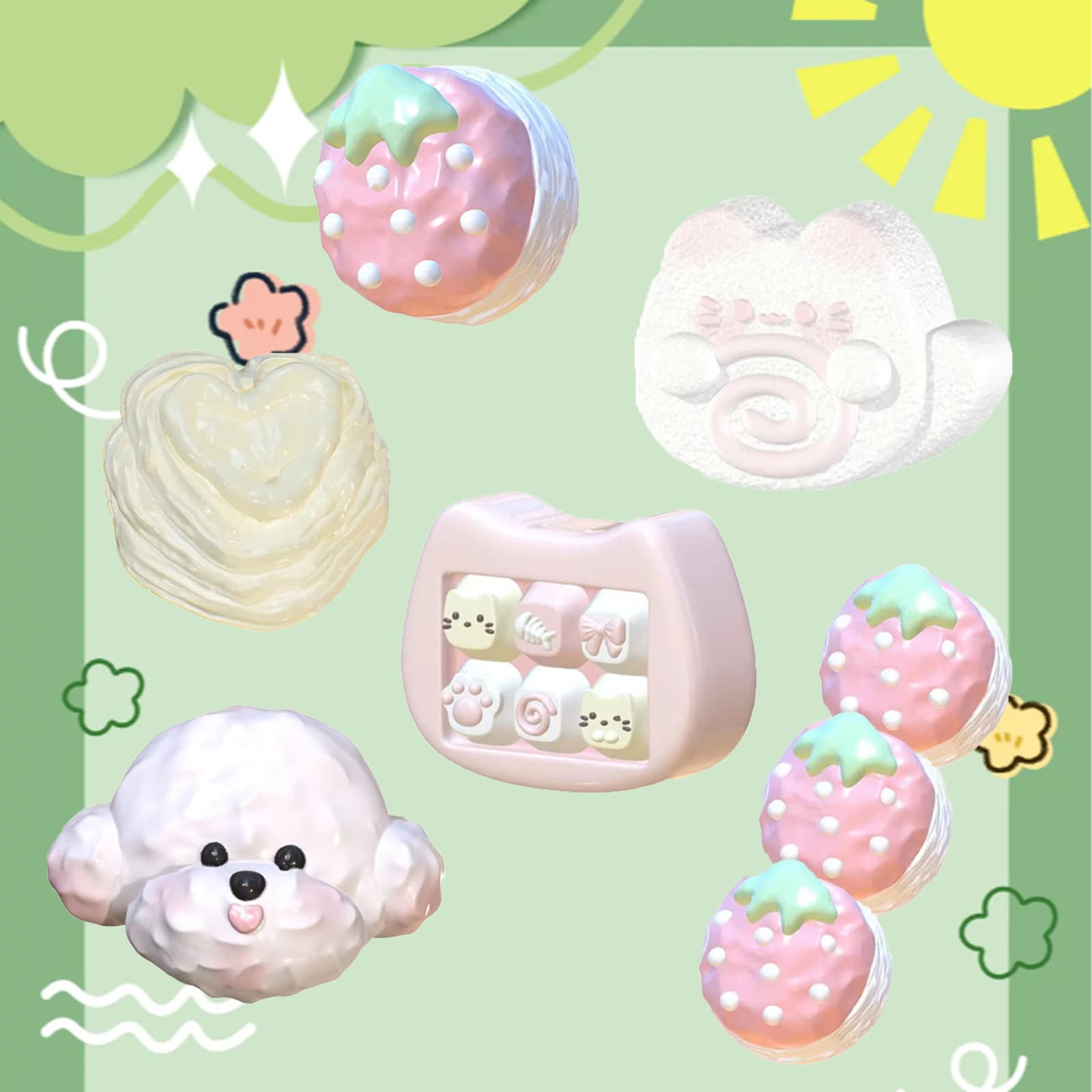 Cute Cat Keyboard Pinch Silicone Mold DIY Baking Cake Mold Aromatherapy Candle Gypsum Silicone Mold