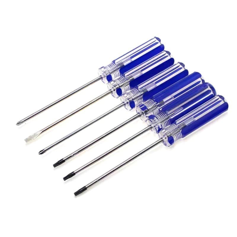 Factory Direct Sales Blue Striped Screwdriver Crystal Transparent Magnetic Tool Small Notebook Mobile Phone Tablet Repair