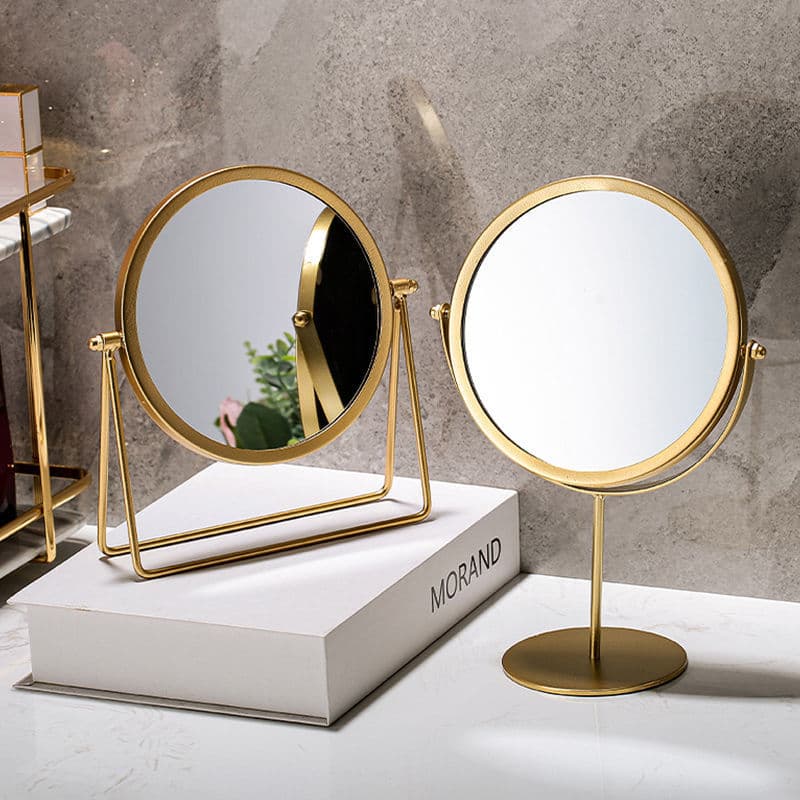 Desktop Vanity Mirror, Popular Home Use Makeup Mirror for Female Students, Simple Portable Rotating Mirror