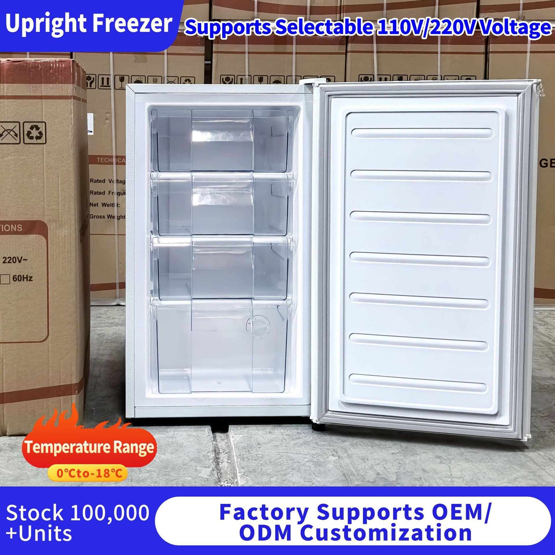 Cross-Border Export Freezer, Household Small Freezer, 220V EU/US Standard, Chest Freezer, Upright Freezer