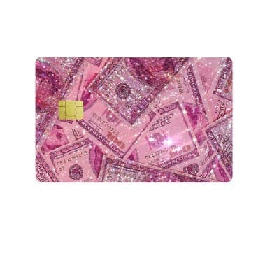 Cross-border e-commerce 2025 new creative rose-colored US dollar banknote-style credit and debit card stickers.