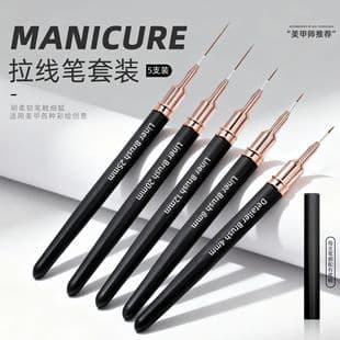 5-Pack Nail Art Syringe Liner Brush, Ultra-Fine Floral Painting Brush, Liner Brush, Carving and Detailing Nail Art Brush Tool