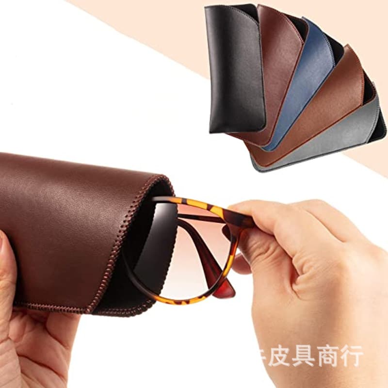 Handmade genuine leather vintage cowhide portable glasses case, men's and women's prescription glasses case, reading glasses leather case gift.