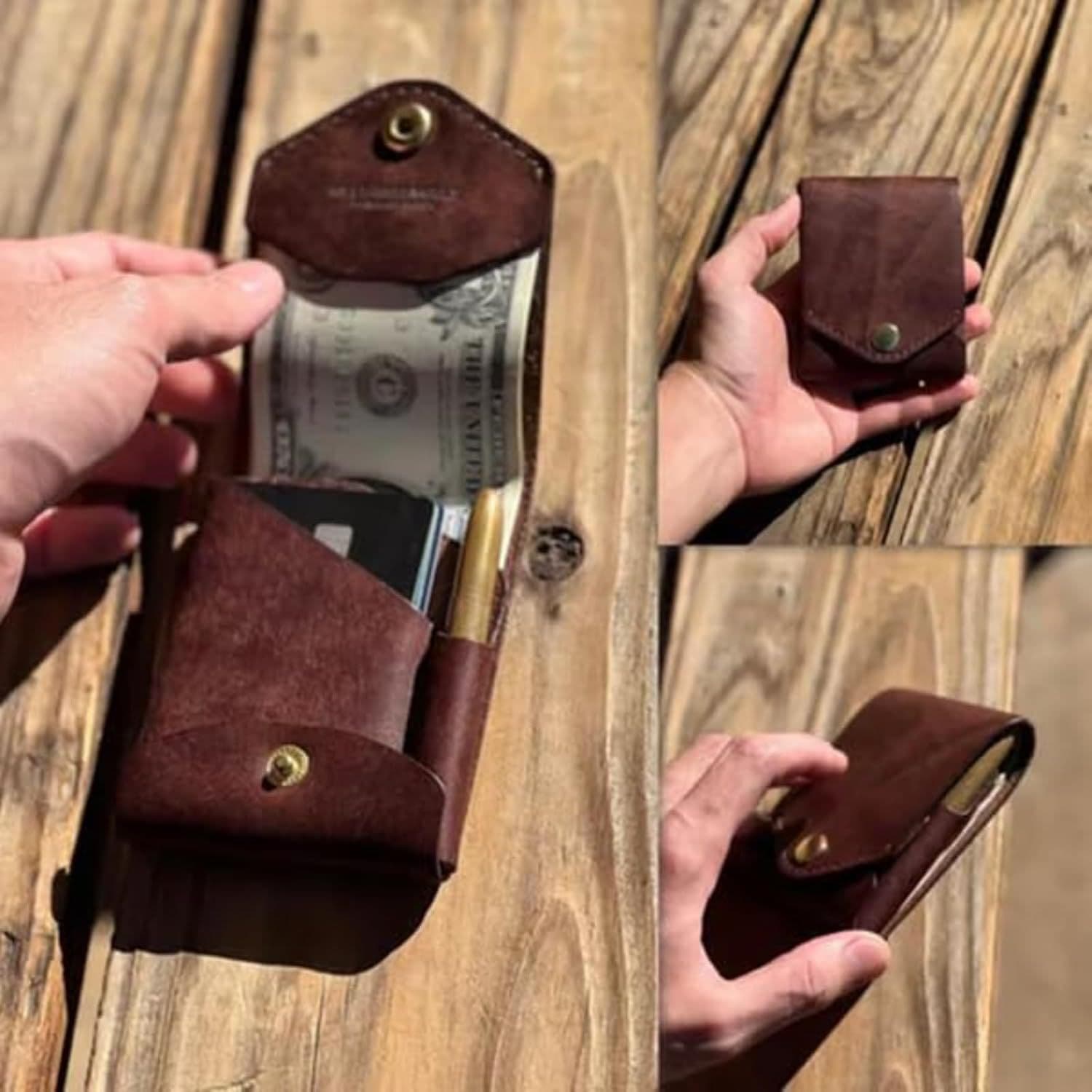 Multifunctional Compact Wallet Leather Wallet for Men and Women