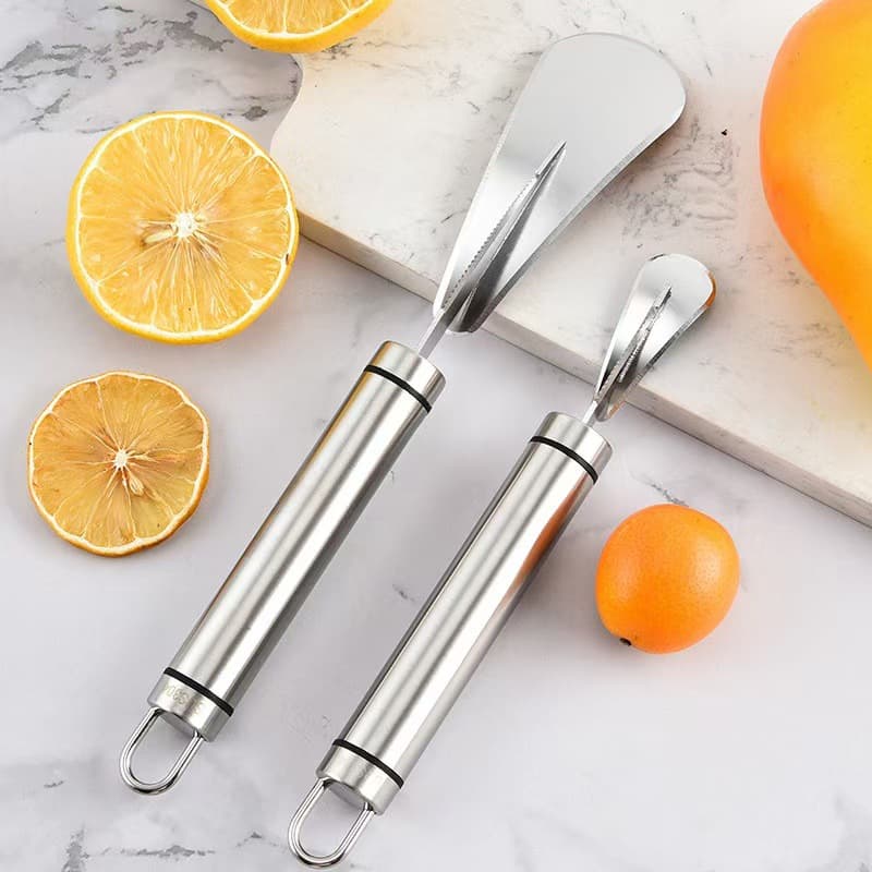 Stainless Steel Orange and Pomelo Peeler, Citrus Peeling Knife with Core Remover, Efficient Tool