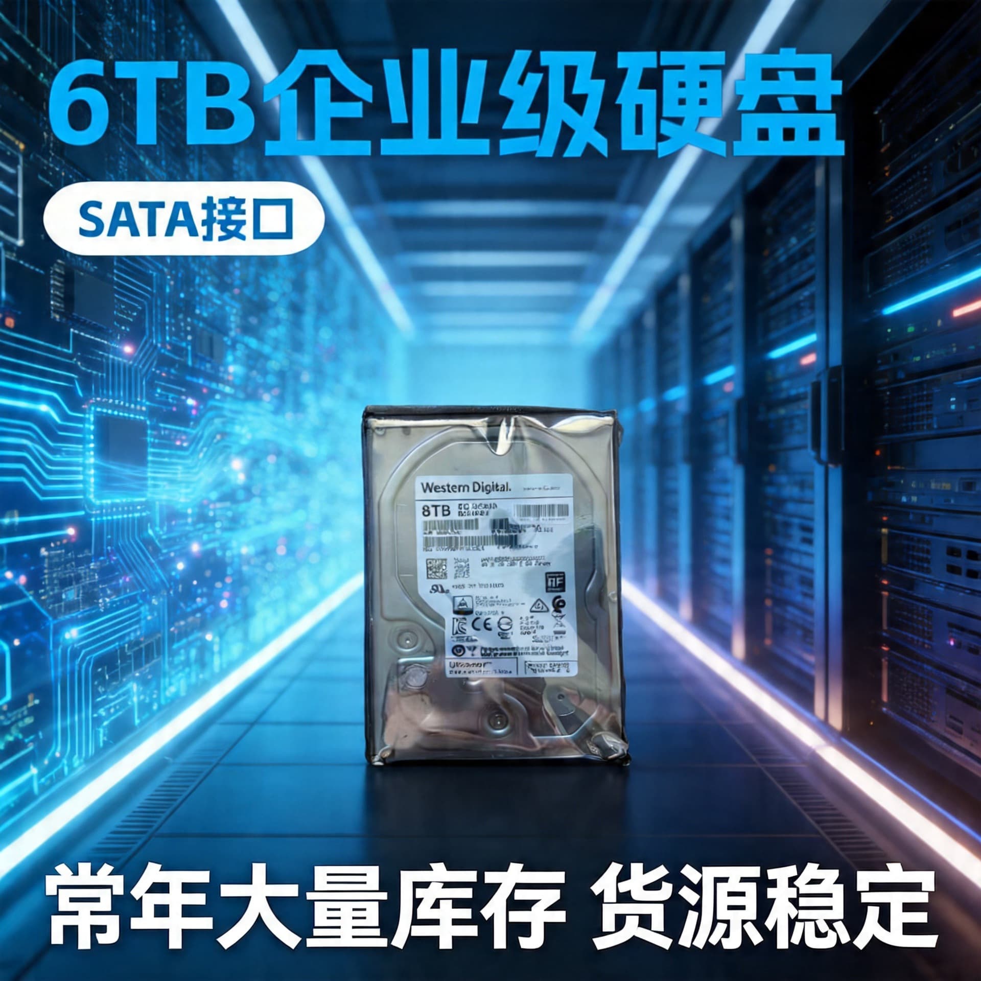 Mechanical Hard Drive for Surveillance 3.5-inch 2TB Desktop Storage Hard Drive Stable Durable Security Recording Hard Drive